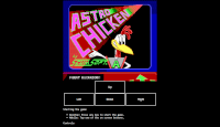 screenshot of the astro chicken game