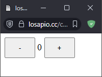 screenshot of click counter app